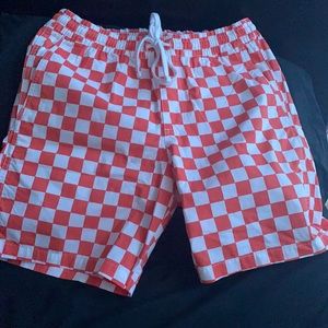 Orange and white shorts